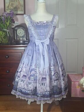 Angelic Pretty Fairytale Carriage Lilac JSK & Tights Set | Sweet Lolita